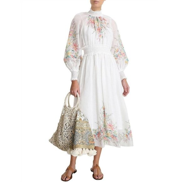 ZIMMERMANN Dresses & Skirts - Zimmermann Zinnia Shirred Waist Long Dress